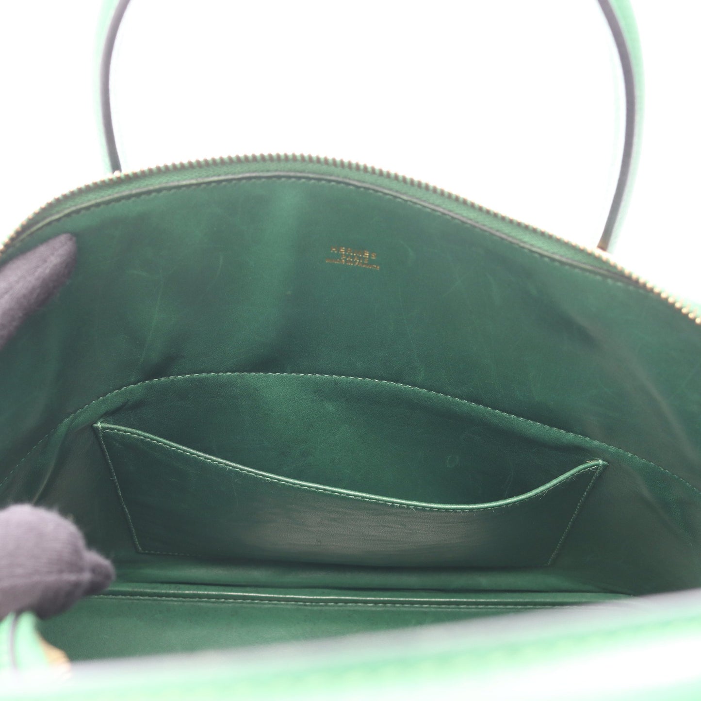 ボリード35 ハンドバッグ クシュベル グリーン ゴールド金具 2WAY ○Y刻印 エルメス バッグ HERMES