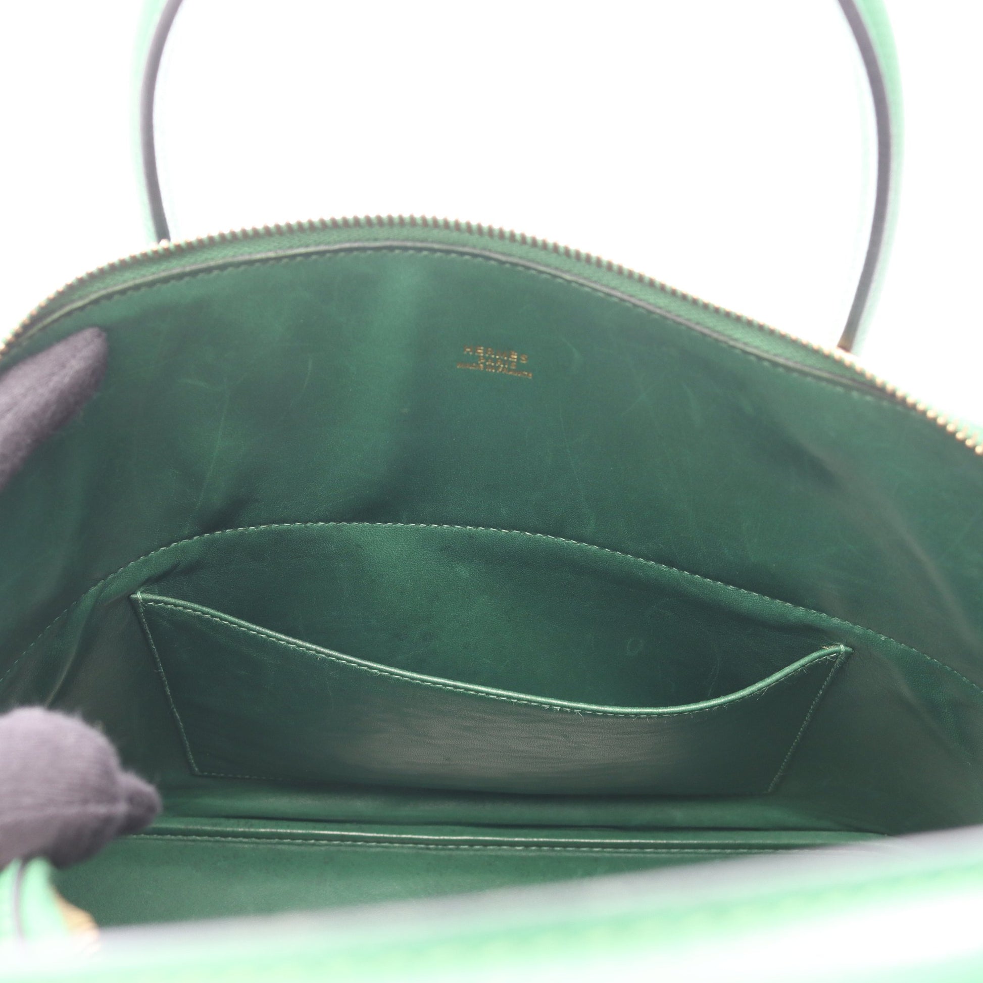ボリード35 ハンドバッグ クシュベル グリーン ゴールド金具 2WAY ○Y刻印 エルメス バッグ HERMES