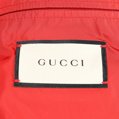 GUCCI WORLDWIDE ダウンコート チェック ナイロン ウール ブルー レッド 切替 グッチ アウター GUCCI