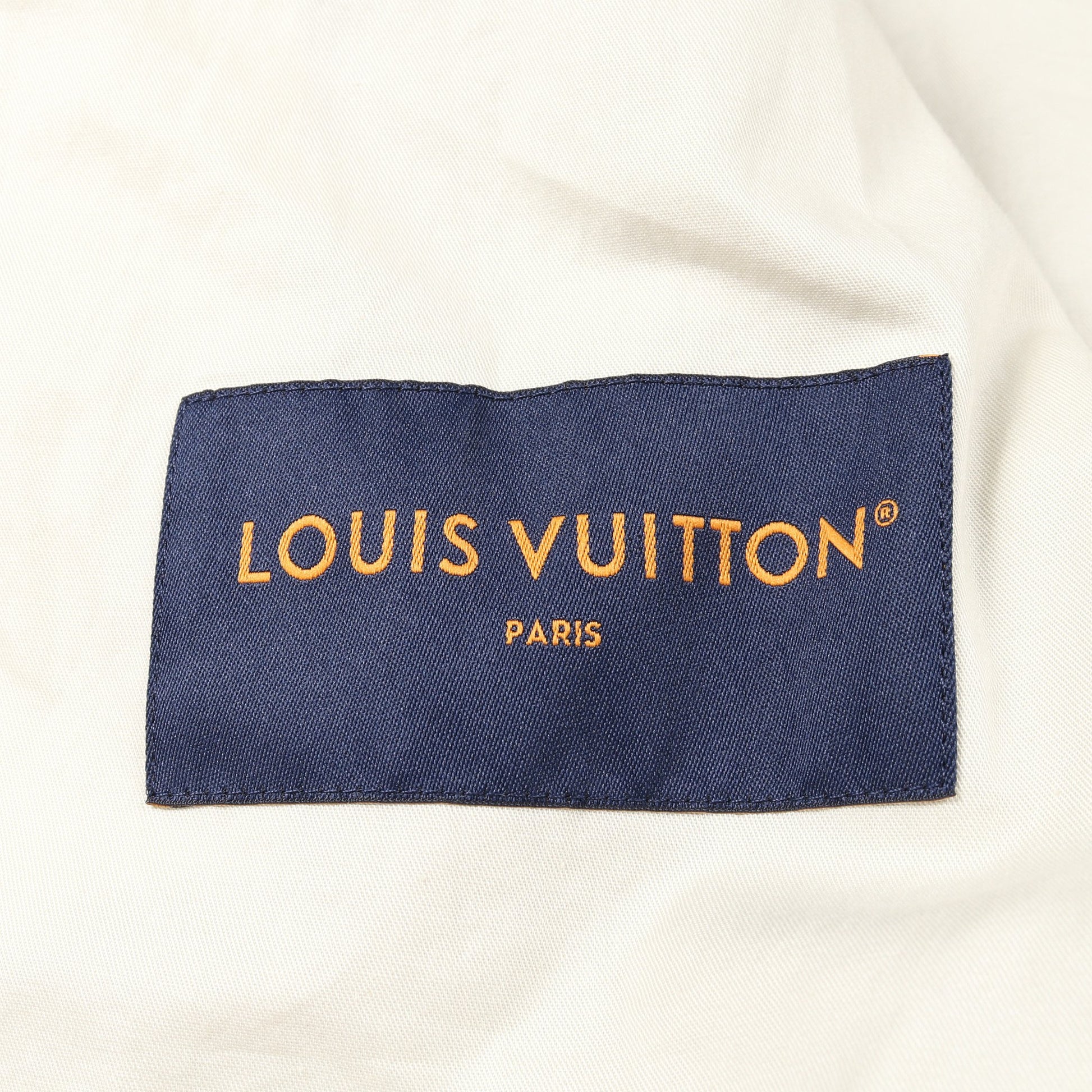 LVロゴ マウンテンパーカー 迷彩 カモフラ コットン オレンジブラウン アイボリー ブラウン ルイヴィトン アウター LOUIS VUITTON