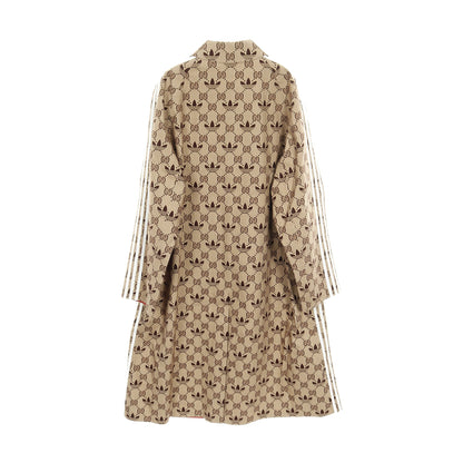 GUCCI × adidas GG柄 コート コットン ベージュ ダークブラウン グッチ アウター GUCCI