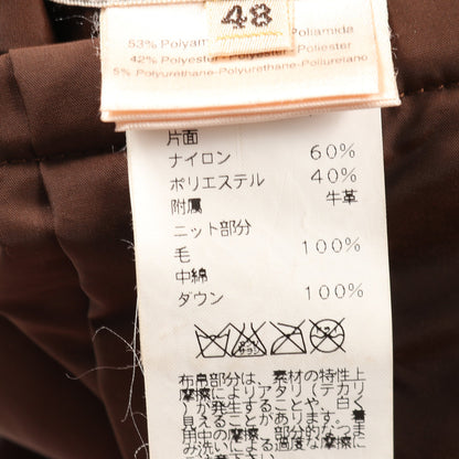 ブルゾン ダウンジャケット ラムスキン ナイロン ブラウン リバーシブル エルメス アウター HERMES
