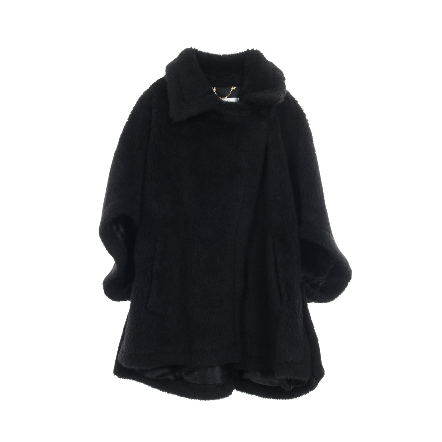 テディベア ボア ポンチョ アルパカ ウール シルク ブラック マックスマーラ アウター Max Mara