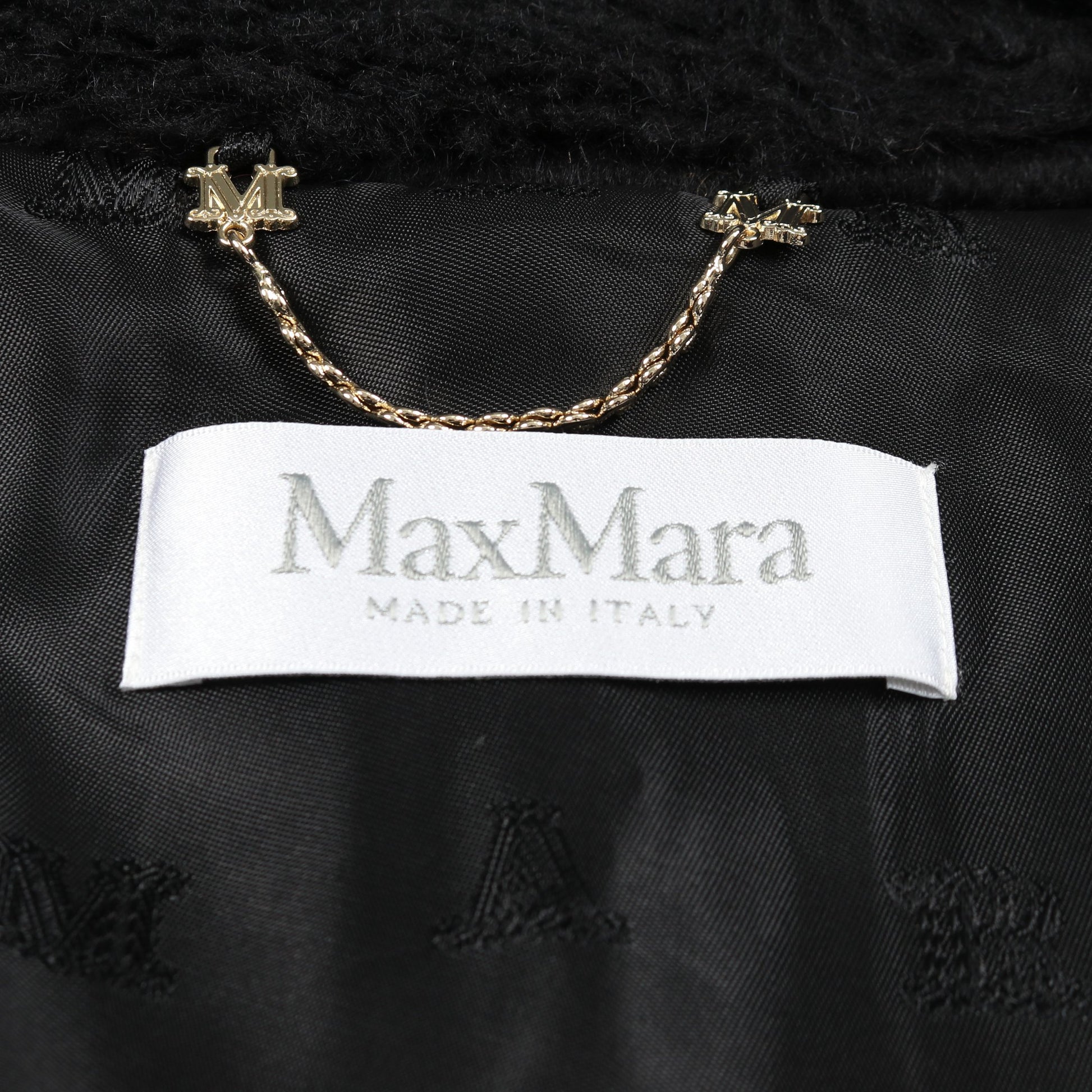 テディベア ボア ポンチョ アルパカ ウール シルク ブラック マックスマーラ アウター Max Mara