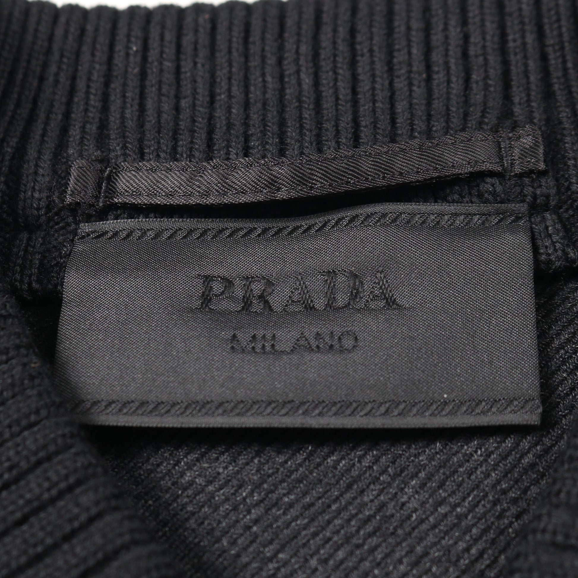 エンボスロゴ ボンバージャケット レザー ウール ブラック 切替 プラダ アウター PRADA