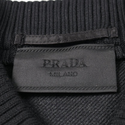 エンボスロゴ ボンバージャケット レザー ウール ブラック 切替 プラダ アウター PRADA