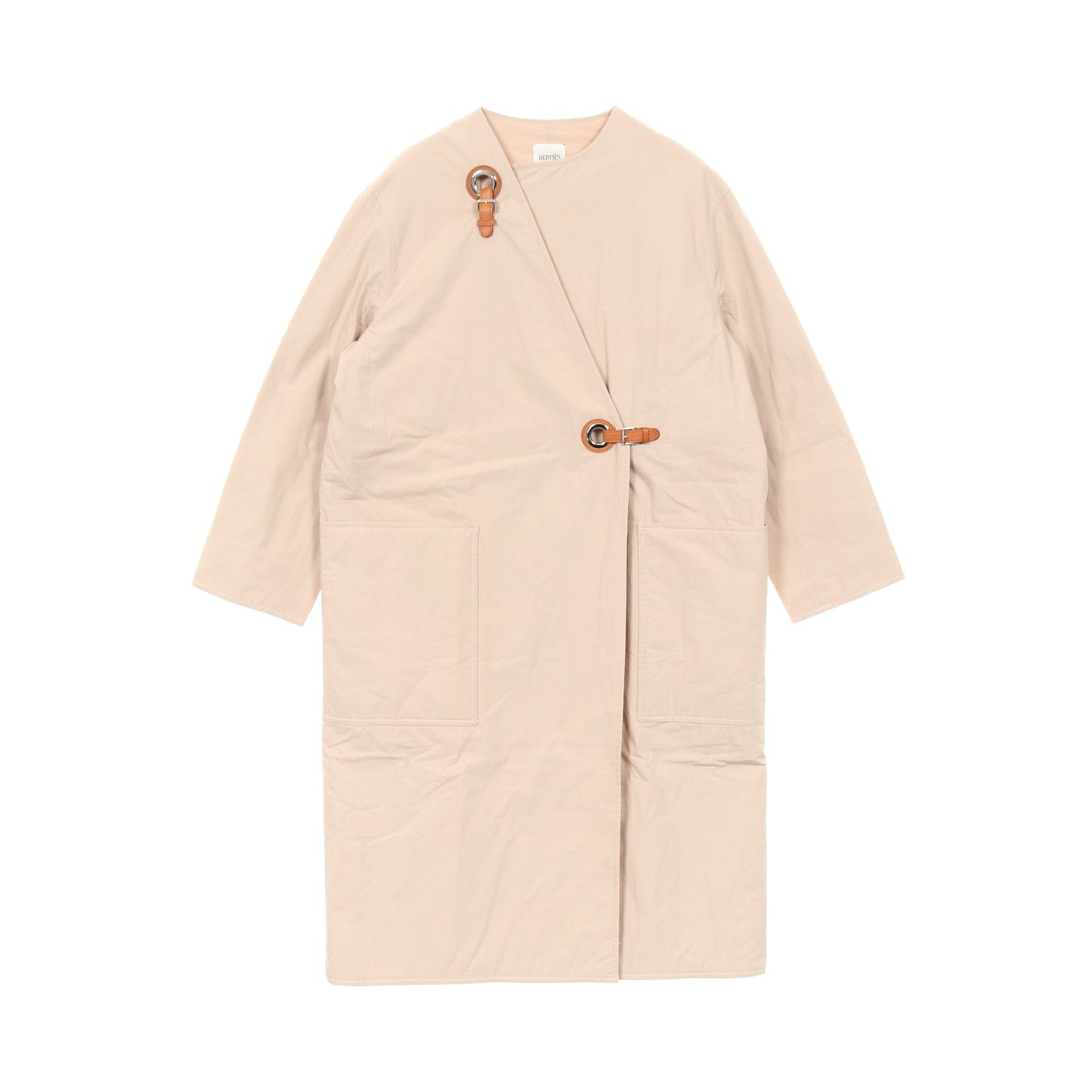 WRAP COAT ラップ コート コットン ベージュ エルメス アウター HERMES