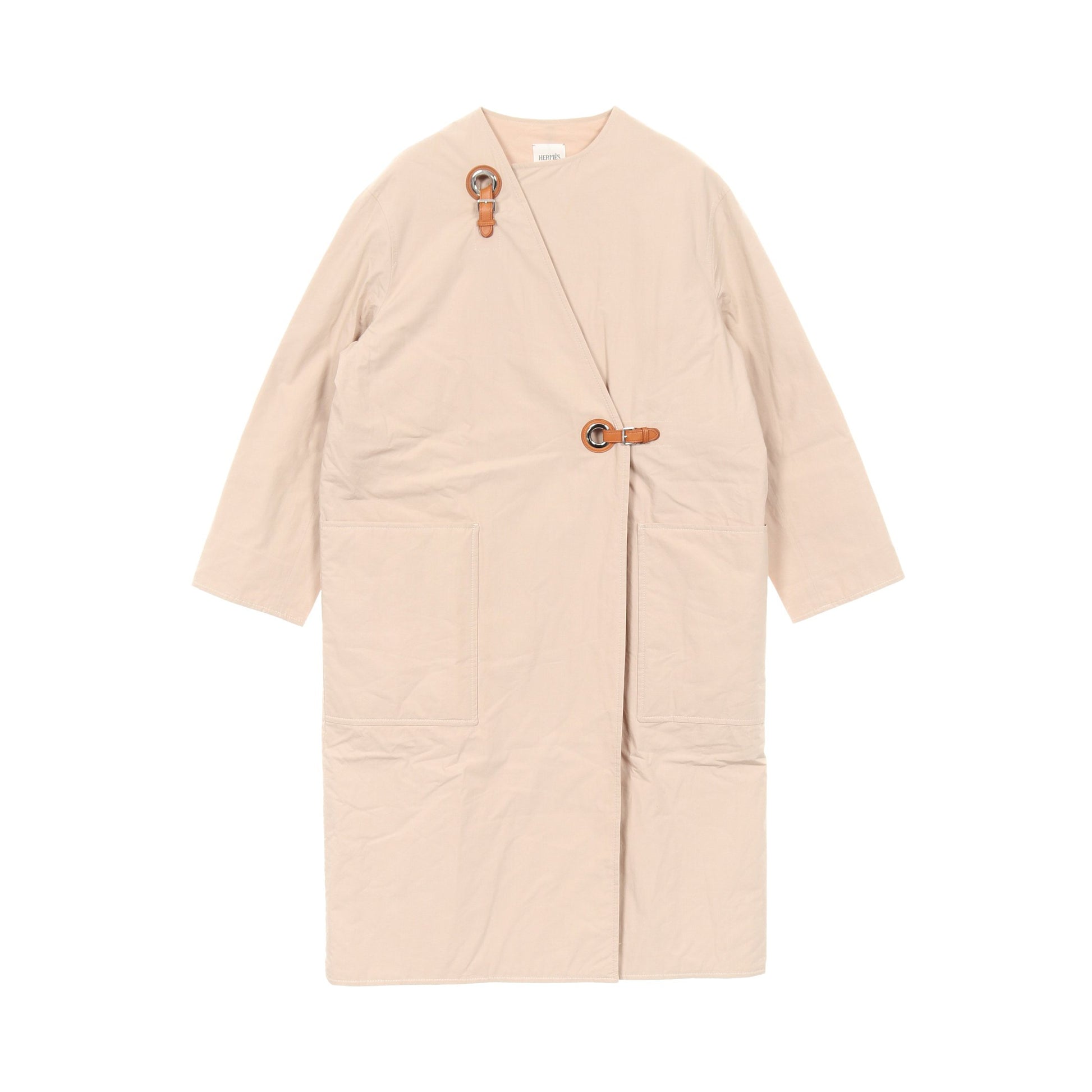 WRAP COAT ラップ コート コットン ベージュ エルメス アウター HERMES