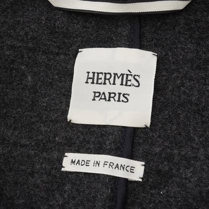 セリエボタン コート コットン ウール ネイビー エルメス アウター HERMES