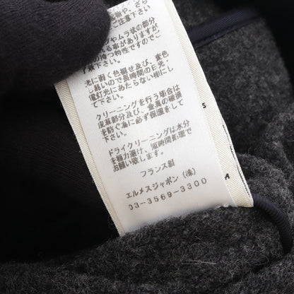 セリエボタン コート コットン ウール ネイビー エルメス アウター HERMES