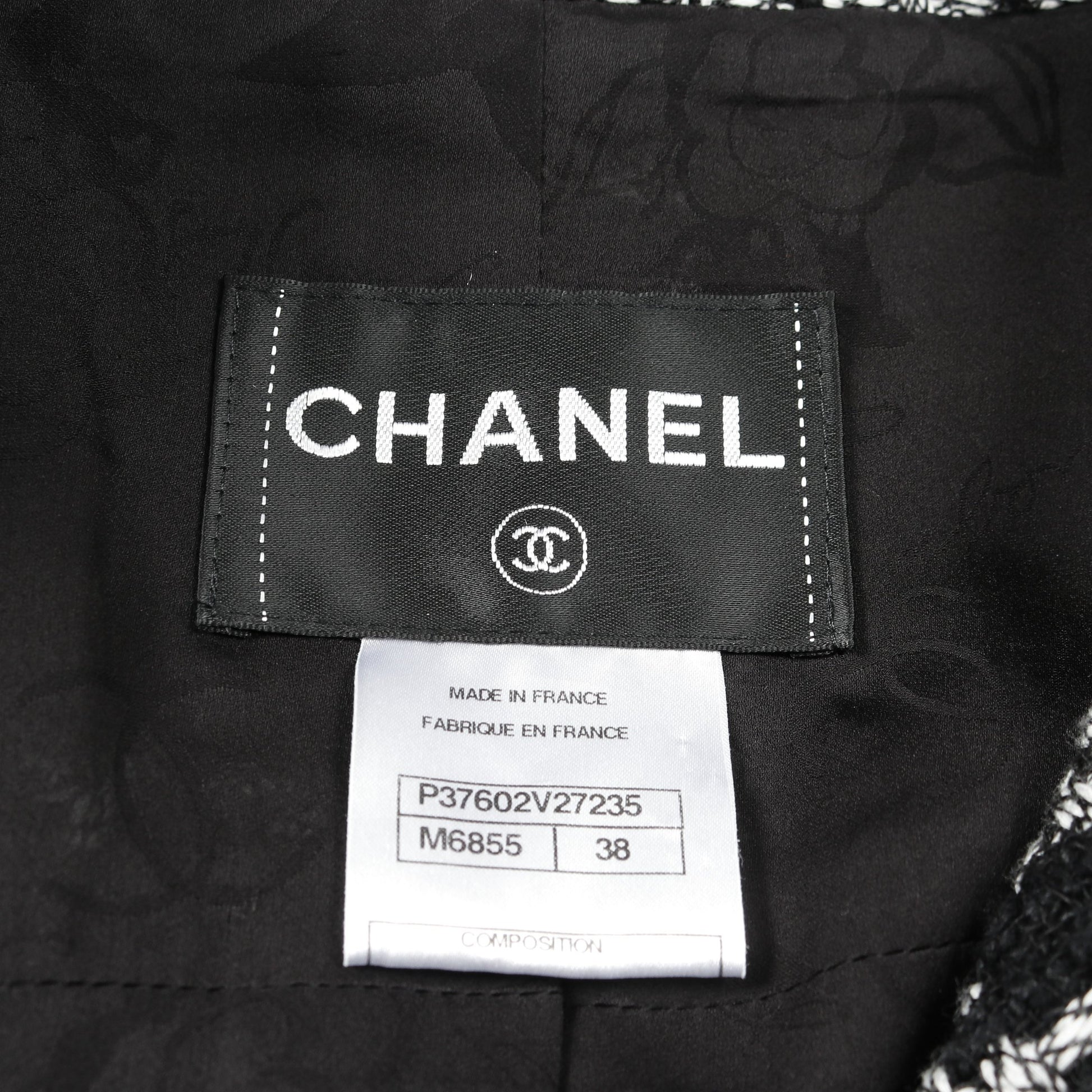 ツイード ジャケット コットン シルク ブラック ホワイト シャネル アウター CHANEL