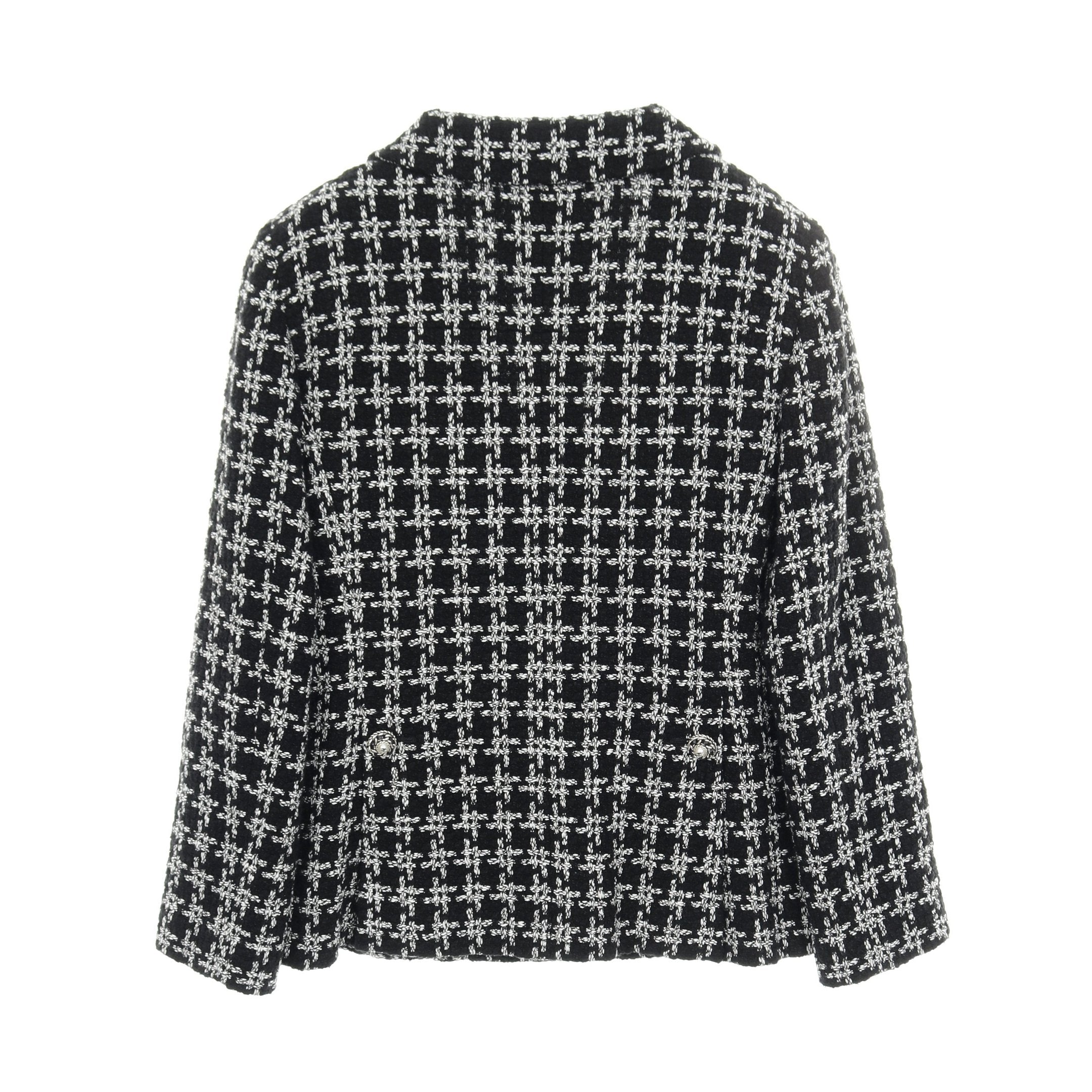 ツイード ジャケット コットン シルク ブラック ホワイト シャネル – RECLO