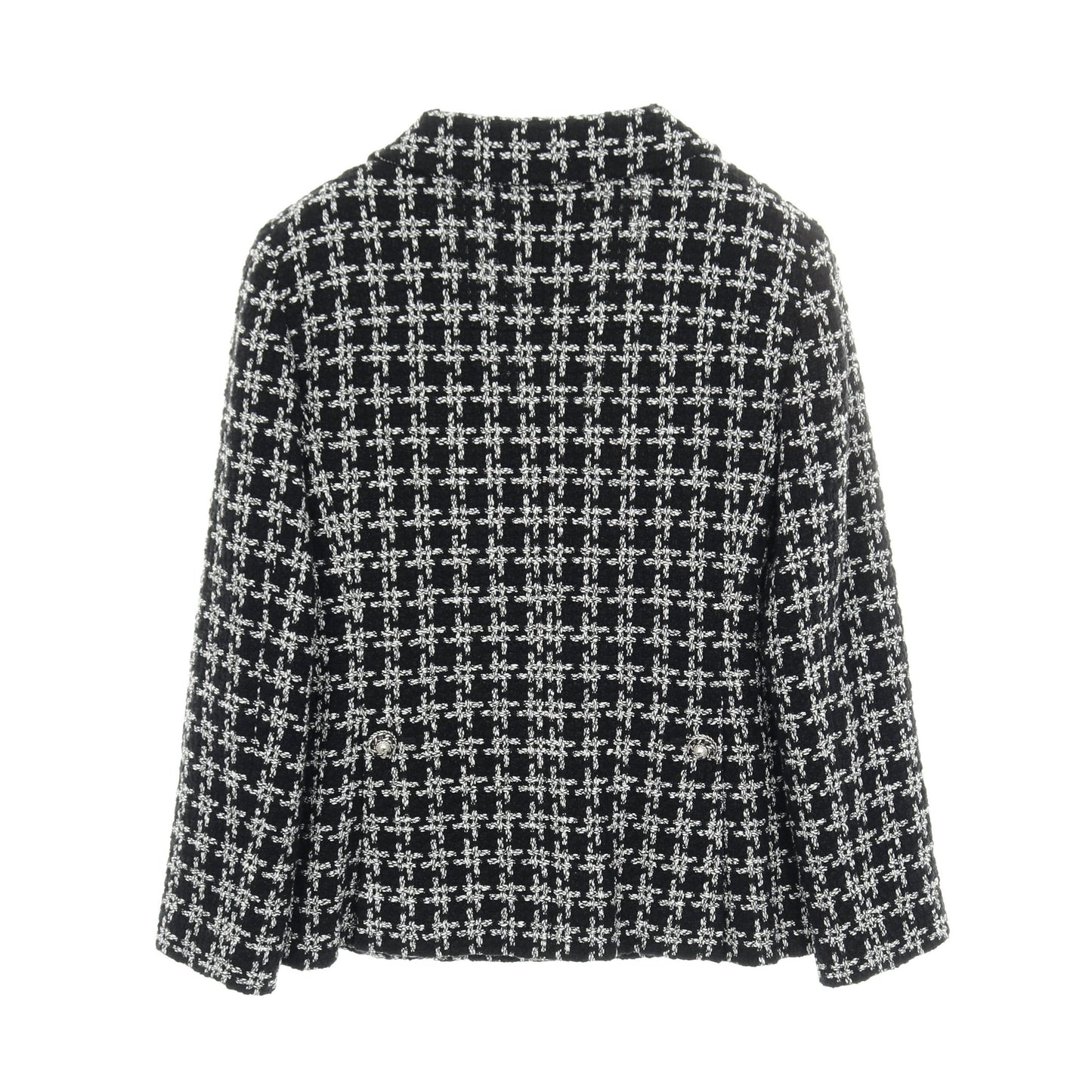 ツイード ジャケット コットン シルク ブラック ホワイト シャネル アウター CHANEL