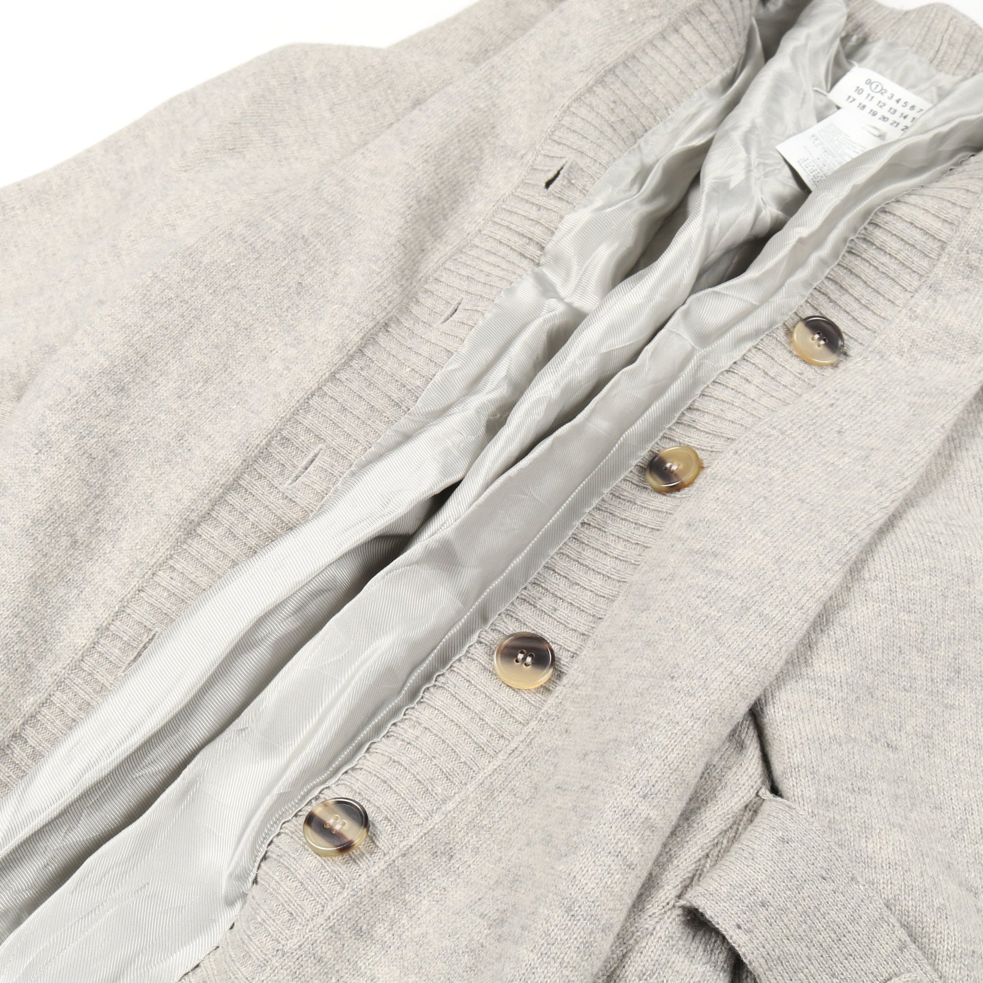 ロング カーディガン ウール ライトグレー メゾンマルジェラ1 トップス Maison Margiela 1