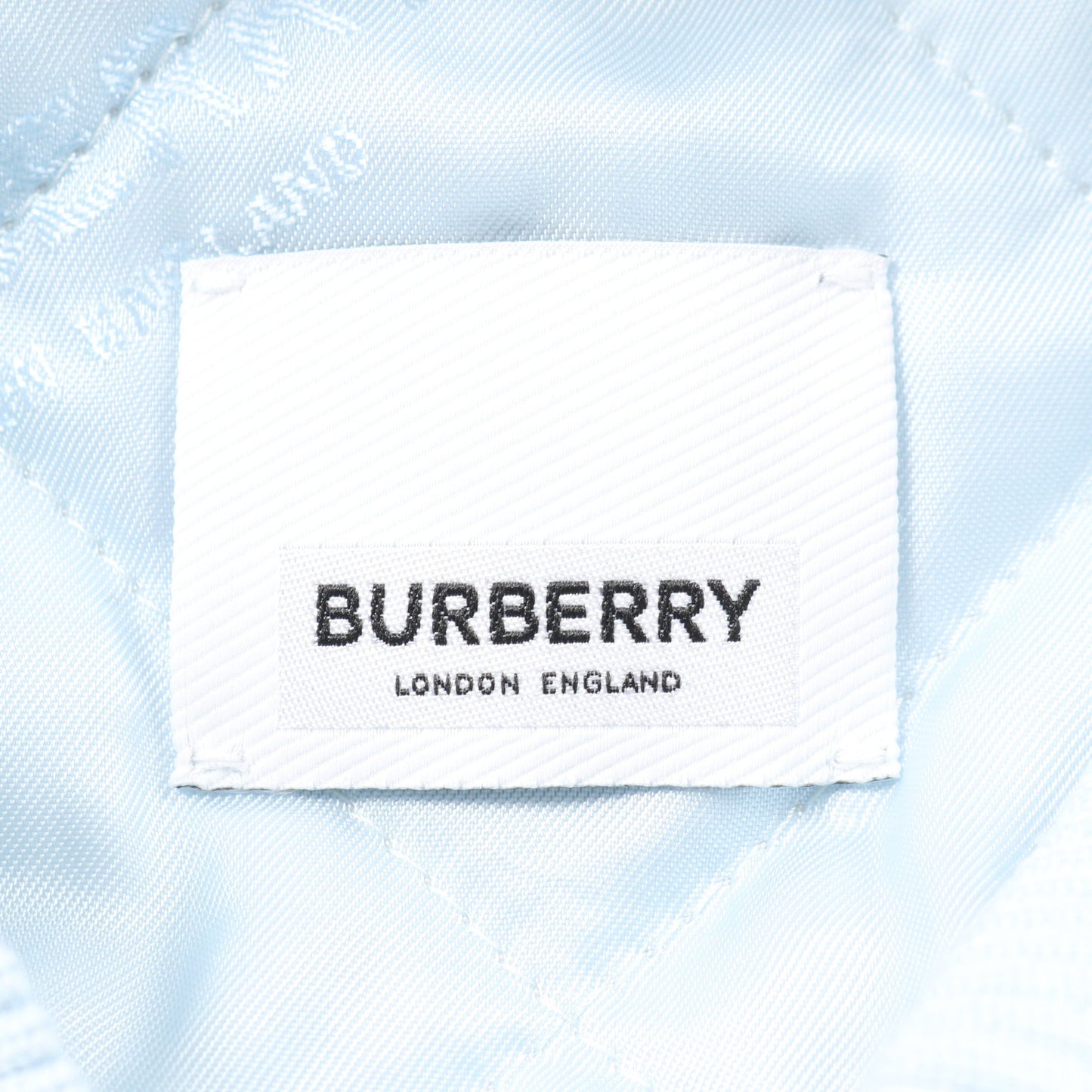 ボンバージャケット ロゴ刺繍 ナイロン レザー ライトブルー ホワイト 切替 バーバリー アウター BURBERRY