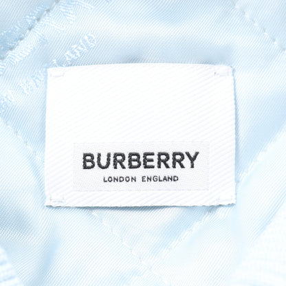 ボンバージャケット ロゴ刺繍 ナイロン レザー ライトブルー ホワイト 切替 バーバリー アウター BURBERRY
