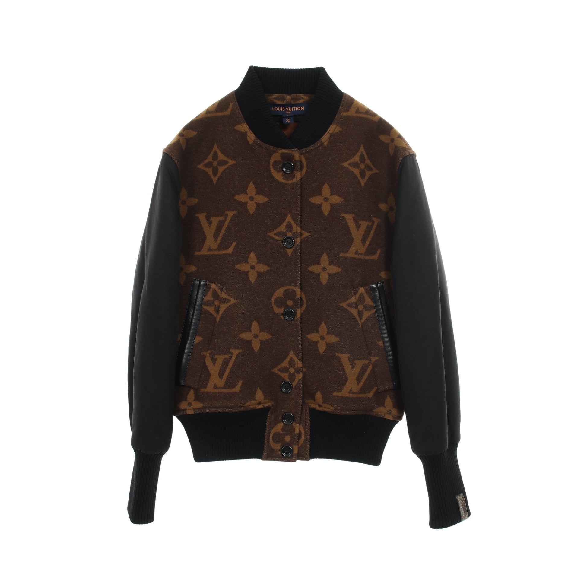 モノグラム ボンバージャケット ウール コットン カシミヤ ブラウン ブラック 中綿 ルイヴィトン アウター LOUIS VUITTON