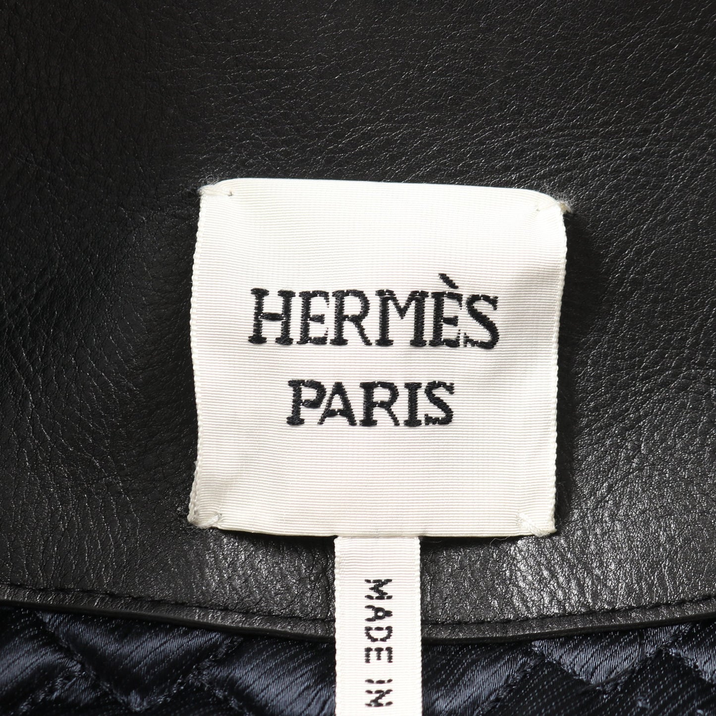 ジップアップ レザージャケット ライダースジャケット カーフレザー ブラック エルメス アウター HERMES