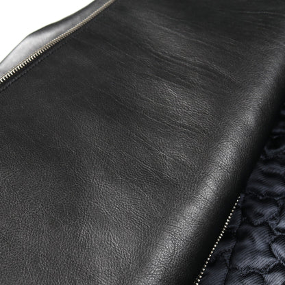 ジップアップ レザージャケット ライダースジャケット カーフレザー ブラック エルメス アウター HERMES