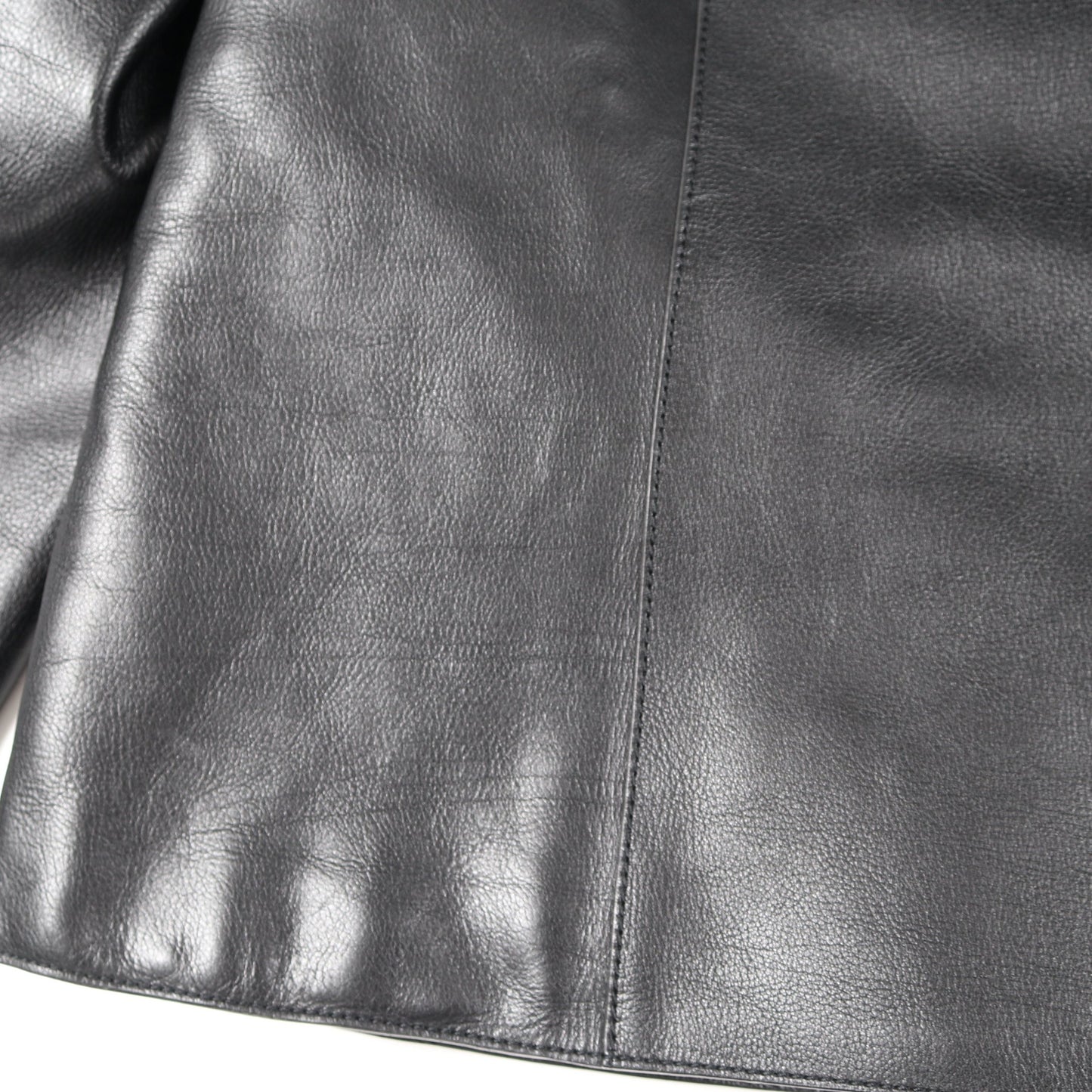 ジップアップ レザージャケット ライダースジャケット カーフレザー ブラック エルメス アウター HERMES