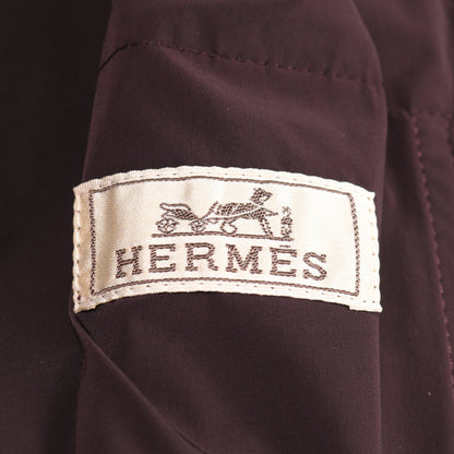 ナイロンジャケット ナイロン バーガンディ ブラック フード付き エルメス アウター HERMES