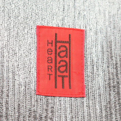 コート ノーカラー コットン ポリエスエル グレー フリンジ ハート アウター HaaT