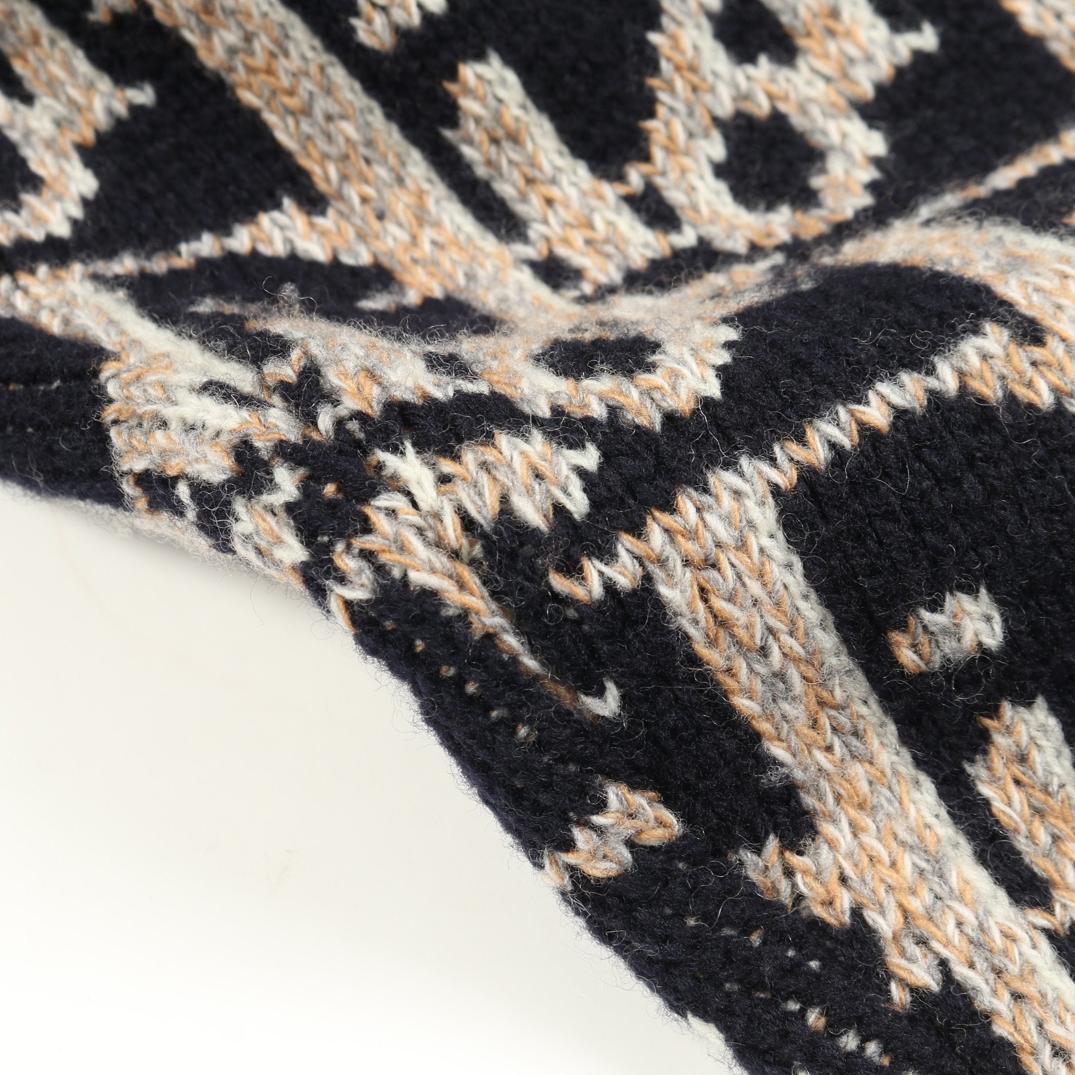 オブリーク総柄 カーディガン ウール ネイビー マルチカラー