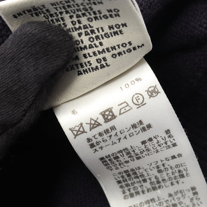 Hロゴ カーディガン Vネック ウール ネイビー エルメス トップス HERMES