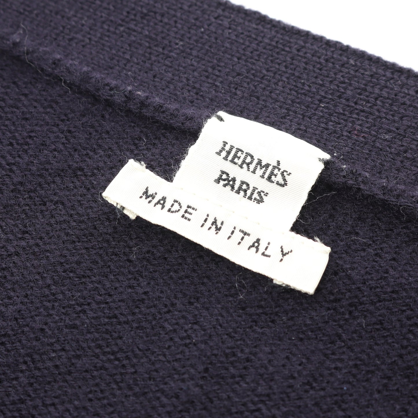 Hロゴ カーディガン Vネック ウール ネイビー エルメス トップス HERMES