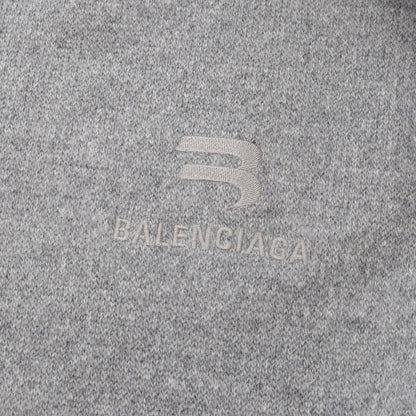 プルオーバーパーカー ロゴ刺繍 カシミヤ ウール グレー バレンシアガ トップス BALENCIAGA