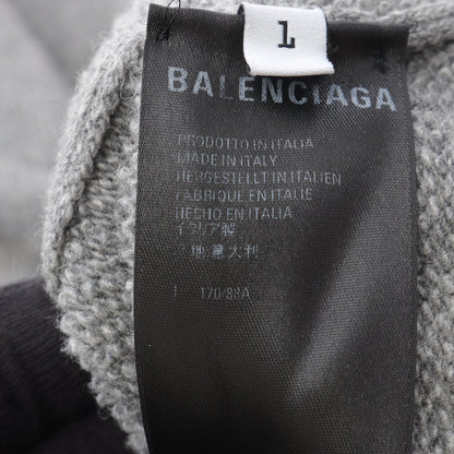 プルオーバーパーカー ロゴ刺繍 カシミヤ ウール グレー バレンシアガ トップス BALENCIAGA