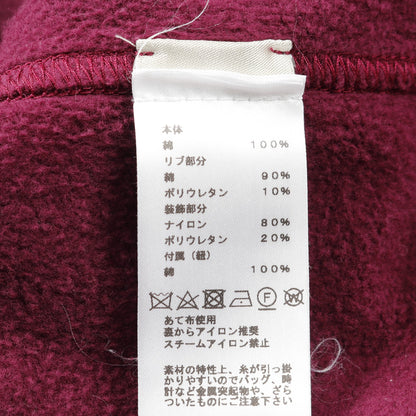 ジップアップパーカー コットン ナイロン ボルドー ブラック ホワイト エルメス トップス HERMES