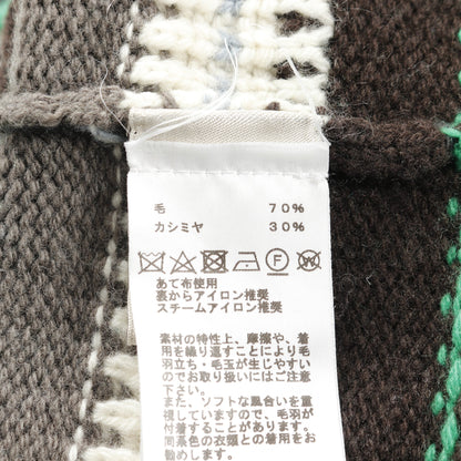 セーター ハイネック ウール カシミヤ グレーグリーン グリーン マルチカラー エルメス トップス HERMES