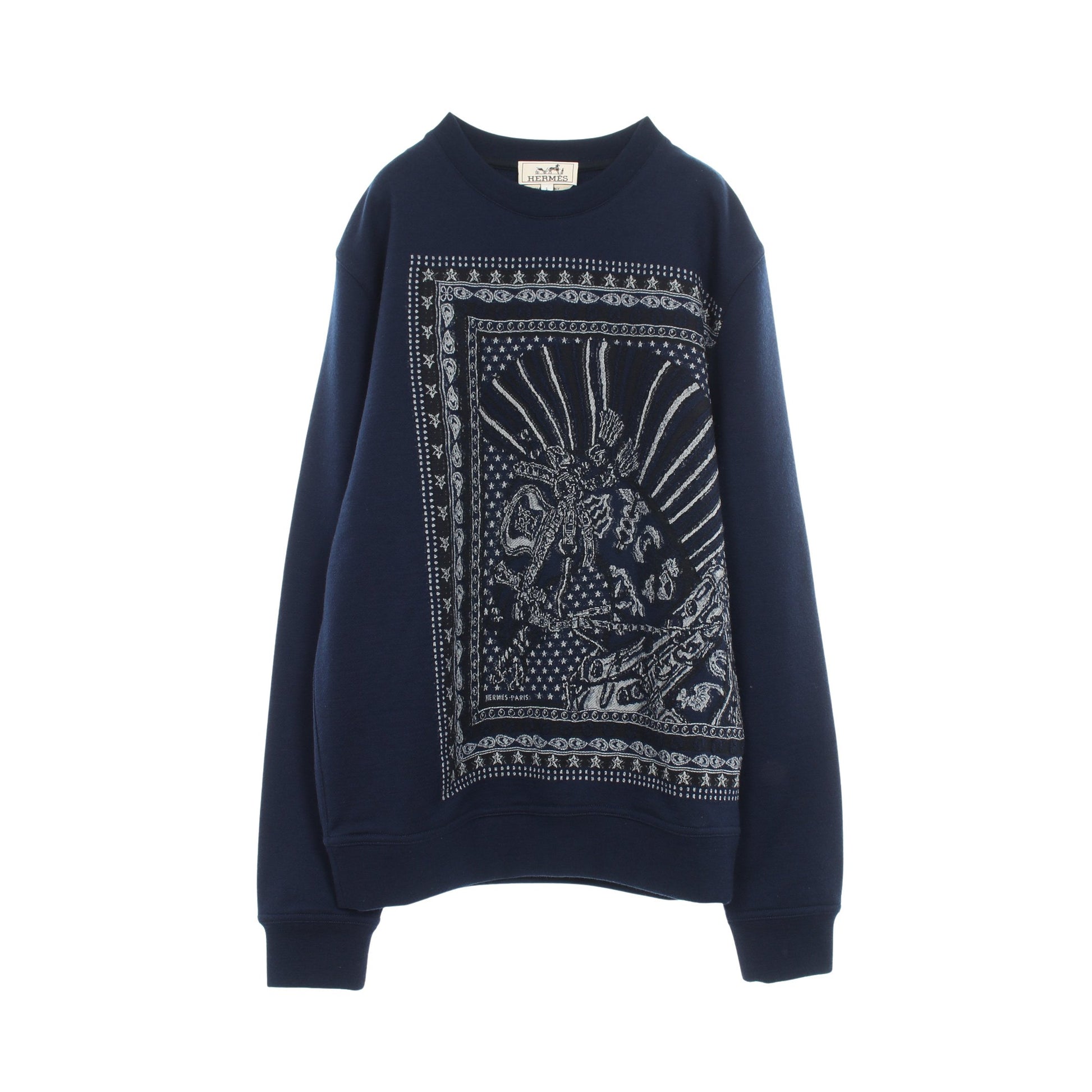 Cheval Punk Bandana スウェットシャツ ウール ネイビー エルメス トップス HERMES