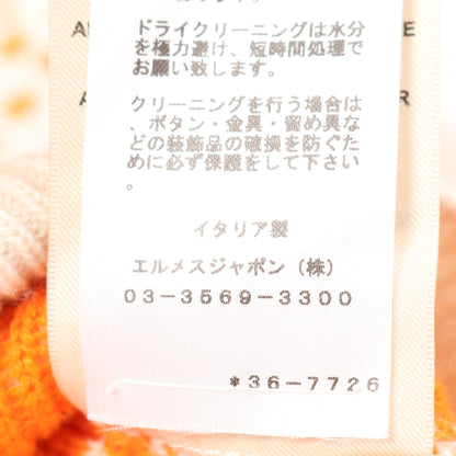 Brides de Gala カーディガン Vネック カシミヤ コットン アイボリー オレンジ エルメス トップス HERMES