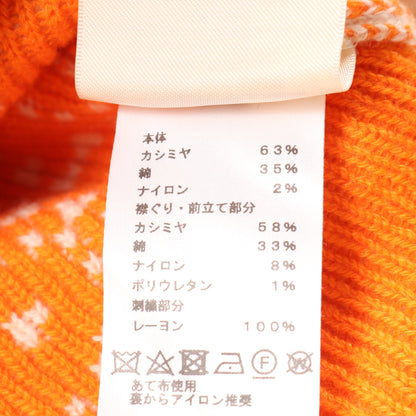 Brides de Gala カーディガン Vネック カシミヤ コットン アイボリー オレンジ エルメス トップス HERMES