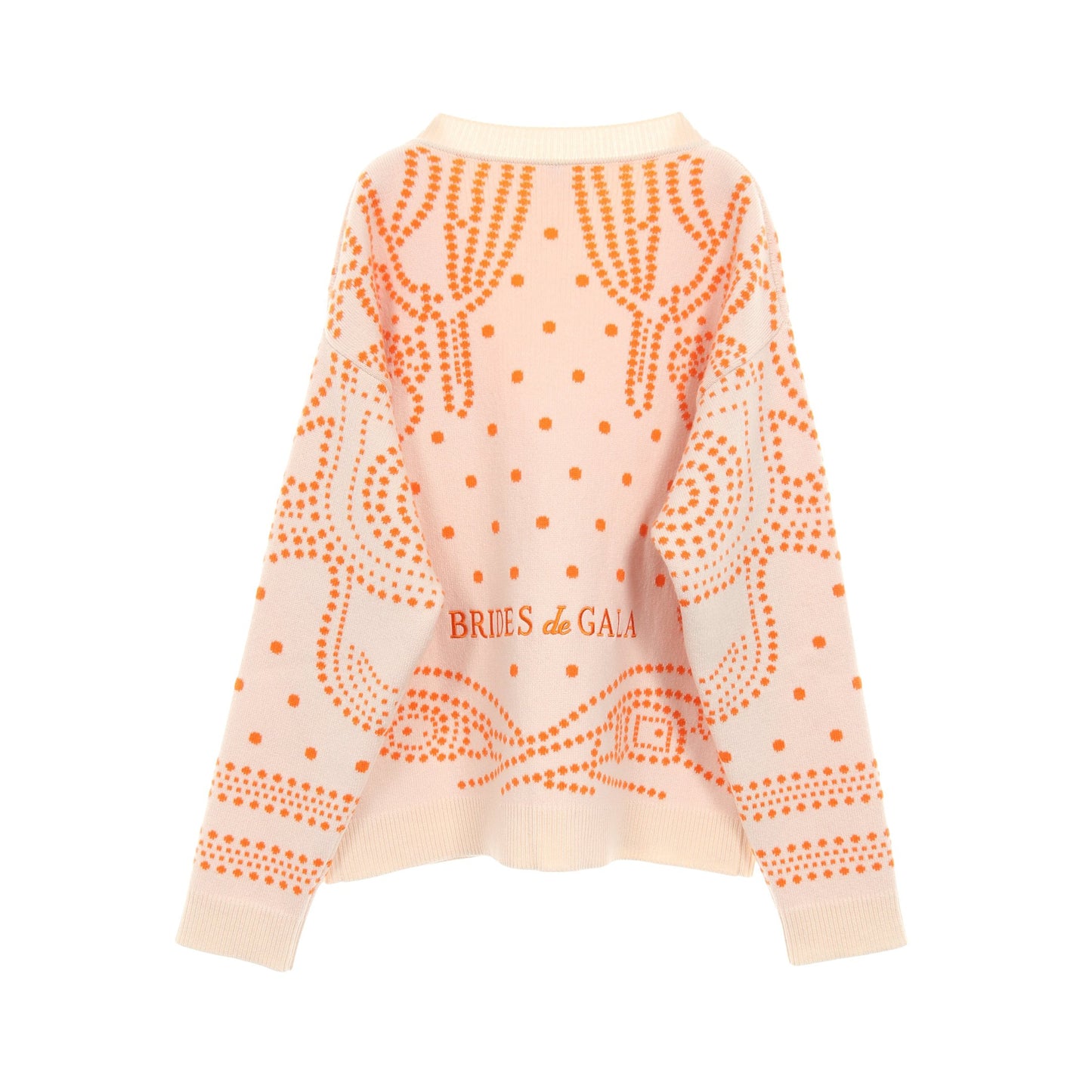 Brides de Gala カーディガン Vネック カシミヤ コットン アイボリー オレンジ エルメス トップス HERMES