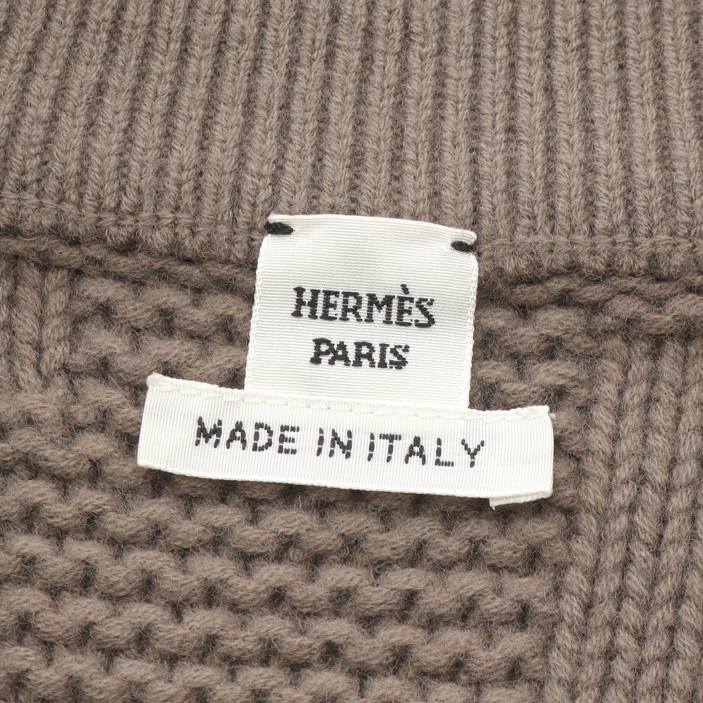 ニット ケープ ポンチョ H柄 ウール ブラウン エルメス アウター HERMES
