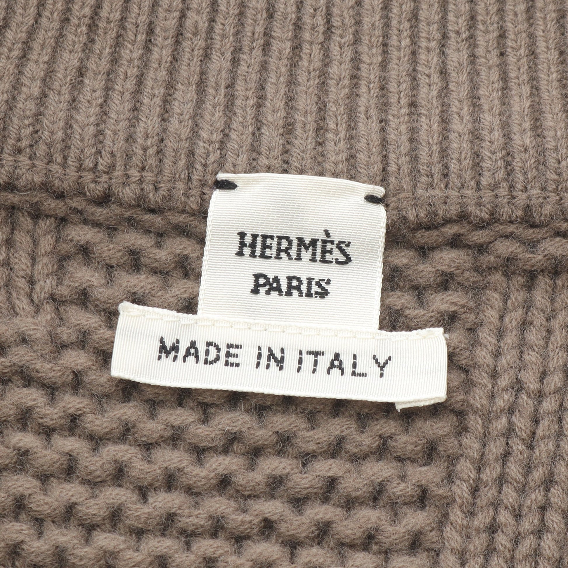 ニット ケープ ポンチョ H柄 ウール ブラウン エルメス アウター HERMES