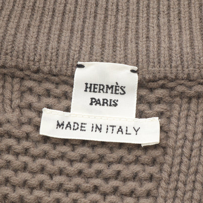 ニット ケープ ポンチョ H柄 ウール ブラウン エルメス アウター HERMES
