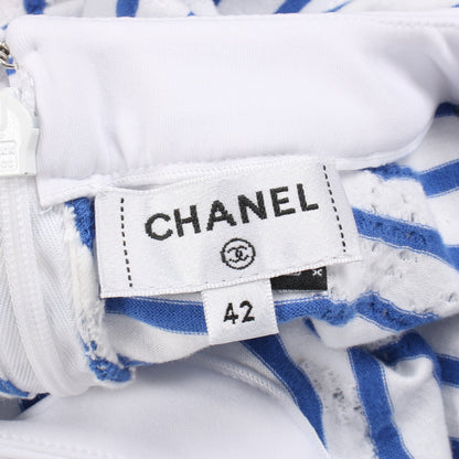 ココマーク 半袖Tシャツ ボーダー コットン ホワイト ブルー ピンク シャネル トップス CHANEL