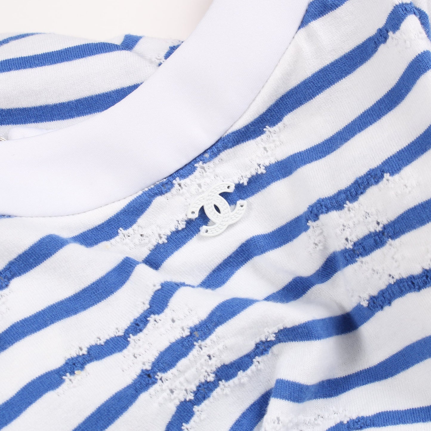 ココマーク 半袖Tシャツ ボーダー コットン ホワイト ブルー ピンク シャネル トップス CHANEL