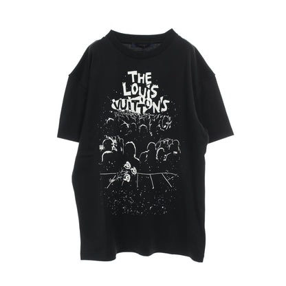 LVコンサート プリント Tシャツ クルーネック 半袖 コットン ブラック ホワイト ルイヴィトン トップス LOUIS VUITTON