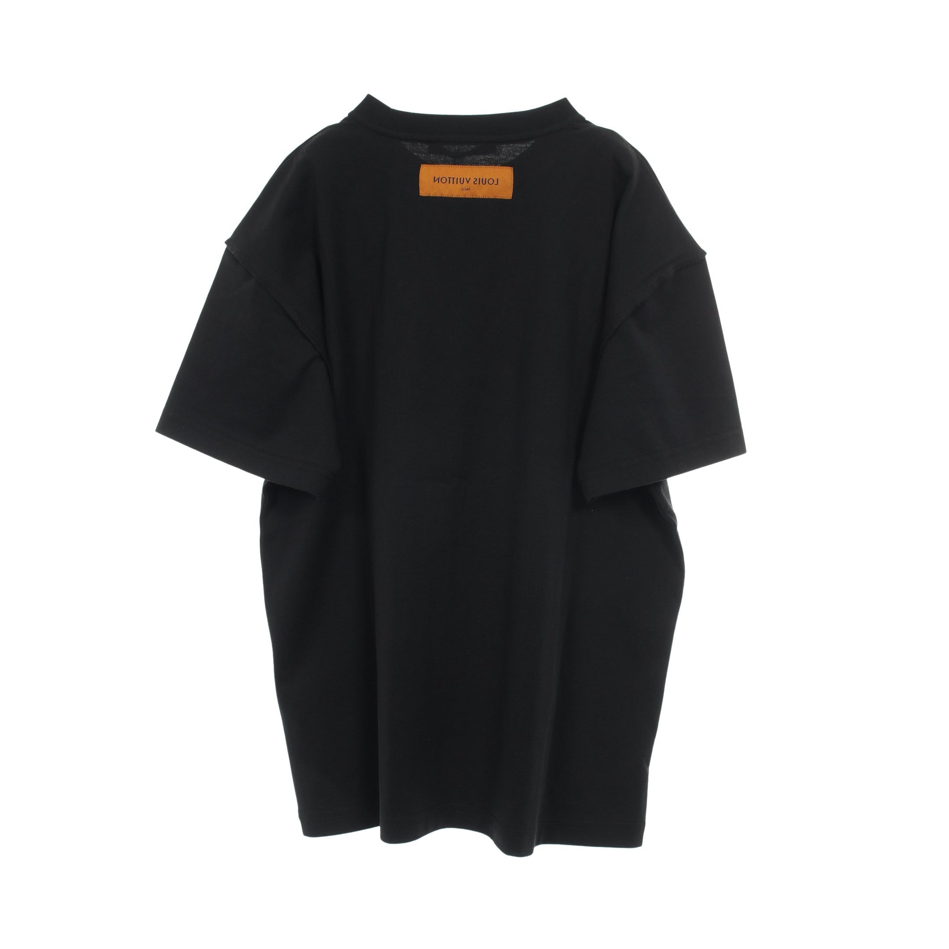 LVコンサート プリント Tシャツ クルーネック 半袖 コットン ブラック ホワイト ルイヴィトン トップス LOUIS VUITTON