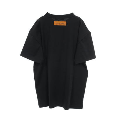 LVコンサート プリント Tシャツ クルーネック 半袖 コットン ブラック ホワイト ルイヴィトン トップス LOUIS VUITTON
