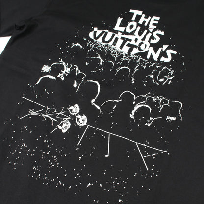 LVコンサート プリント Tシャツ クルーネック 半袖 コットン ブラック ホワイト ルイヴィトン トップス LOUIS VUITTON