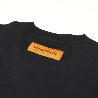 LVコンサート プリント Tシャツ クルーネック 半袖 コットン ブラック ホワイト ルイヴィトン トップス LOUIS VUITTON
