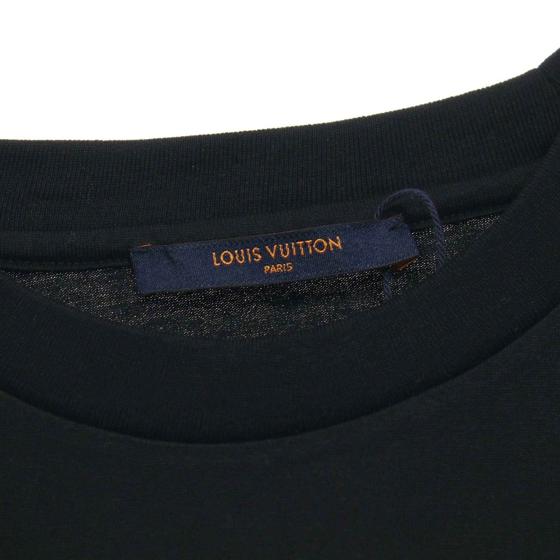 LVコンサート プリント Tシャツ クルーネック 半袖 コットン ブラック ホワイト ルイヴィトン トップス LOUIS VUITTON
