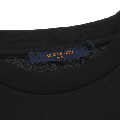LVコンサート プリント Tシャツ クルーネック 半袖 コットン ブラック ホワイト ルイヴィトン トップス LOUIS VUITTON