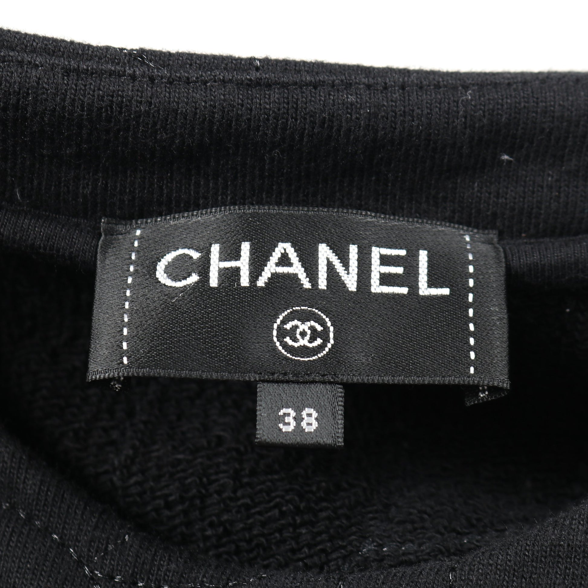ココマークボタン カメリア スウェットシャツ コットン ブラック シャネル トップス CHANEL